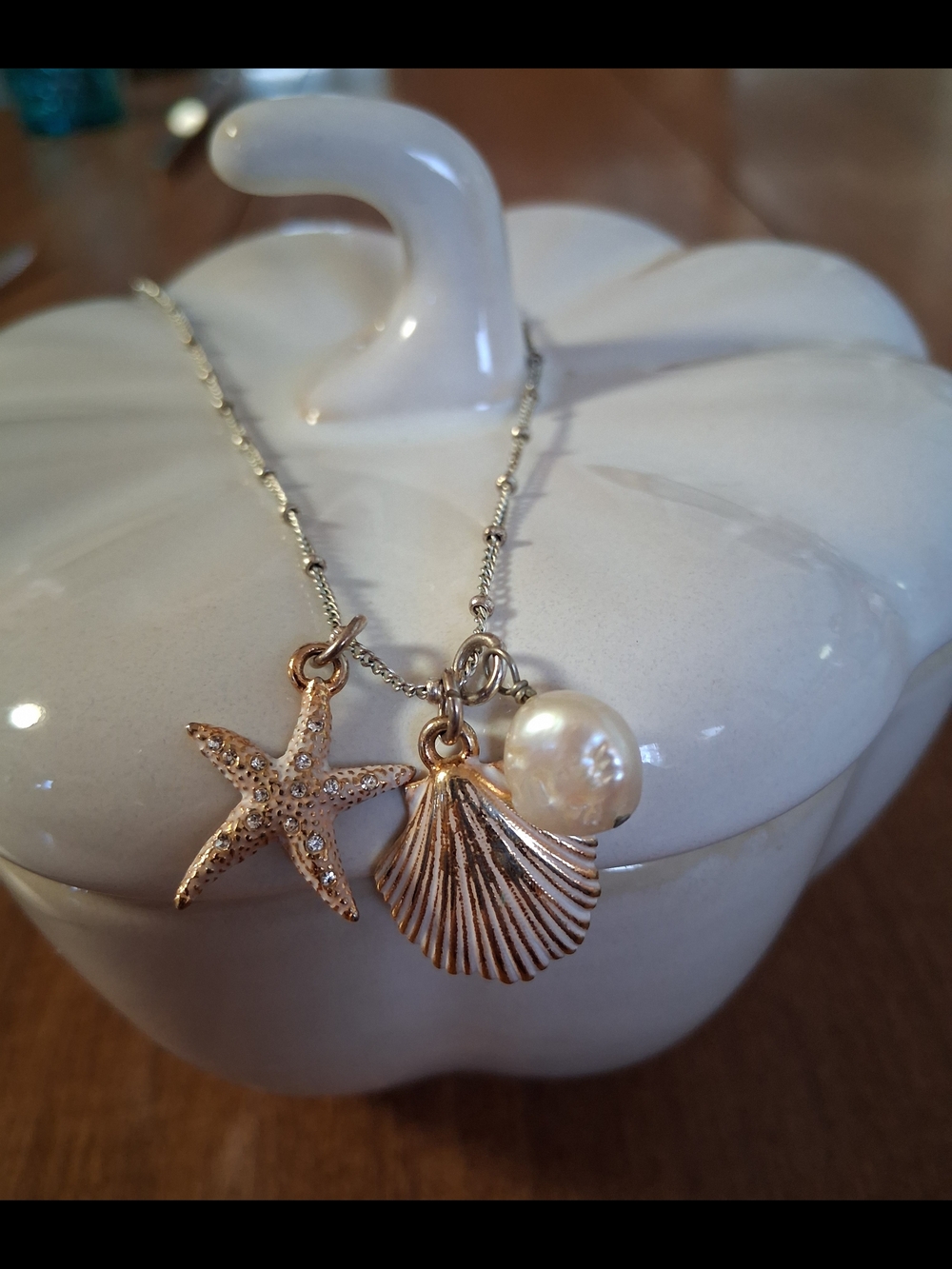 Brighton Cape Cod Retired Shell, Starfish & Pearl Necklace - Picture 3 of 5